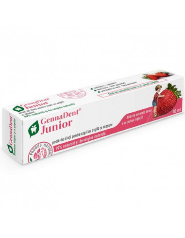 Gennadent junior pasta de dinti naturala cu argila si capsuni x 80ml