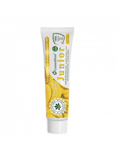 GennaDent Junior – Pastă de dinți naturală cu argilă și banane 80 ml