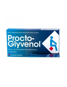 Procto-Glyvenol 400 mg + 40 mg, 10 supozitoare