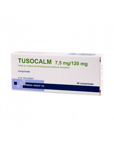 Tusocalm 7,5 mg/120 mg, 20 comprimate