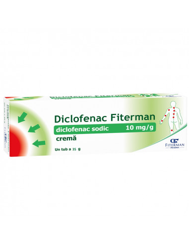 Diclofenac 10mg/g crema x 35g, Fiterman Pharma...