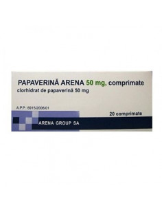 Papaverina 50mg x 20cpr, Arena Group Sa