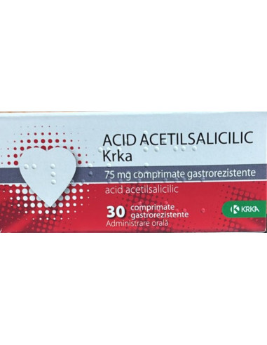 Acid Acetilsalic 75mg x 30cpr, Krka
