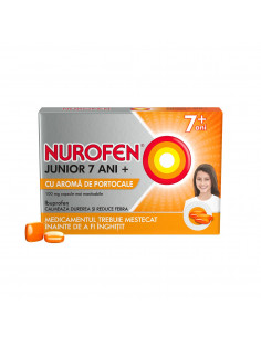 Nurofen junior 7 portocale 100 mg x 12cps moi, Reckitt...