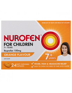 Nurofen junior 7 portocale 100 mg x 24cps moi, Reckitt...