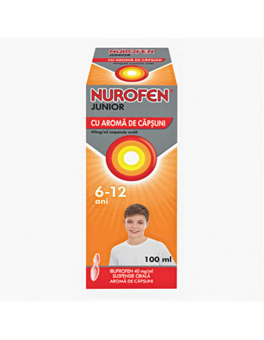 Nurofen junior sirop capsuni 1fl x 100ml,...