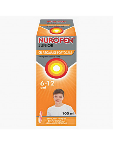 Nurofen junior sirop portocale 1fl x 100ml,...