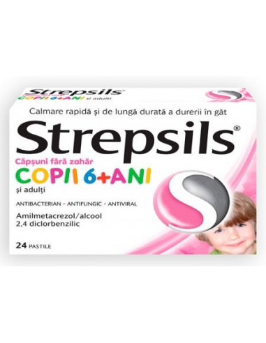 Strepsils capsuni fara zahar x 24 pastile,...