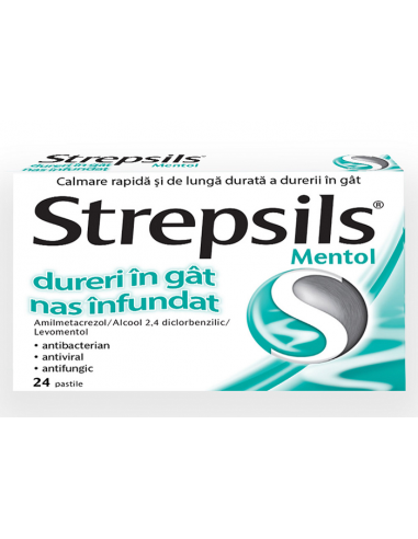 Strepsils mentol x 24cp, Reckitt Benckiser...