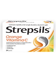 Strepsils orange vitamina c x 24cp, Reckitt Benckiser...