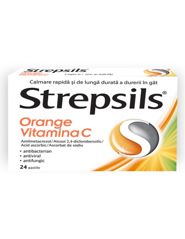 Strepsils orange vitamina c x 24cp, Reckitt...