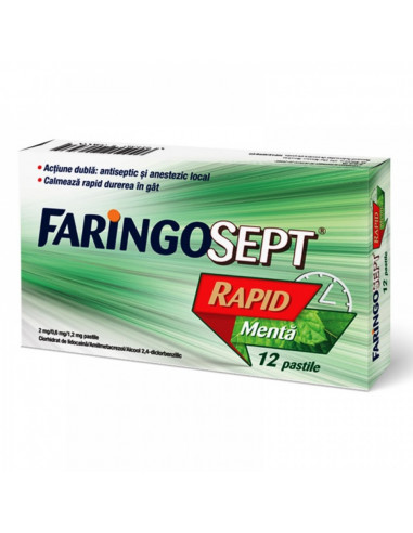 Faringosept rapid menta x 12 cp, Terapia Sa Cluj