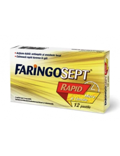 Faringosept rapid miere si lamaie x 12 cp, Terapia Sa Cluj