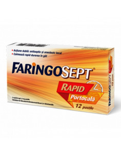 Faringosept rapid portocale x 12 cp, Terapia Sa Cluj