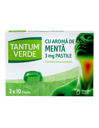 Tantum verde cu mentol x 20 pastile, Angelini...
