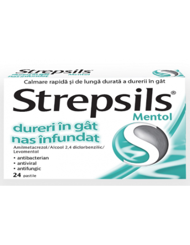 Strepsils mentol x 24 pastile, Reckitt...
