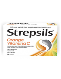 Strepsils orange vitamina C x 24pastile, Reckitt...