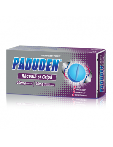 Paduden raceala si gripa x 10 cpr.film, Terapia...