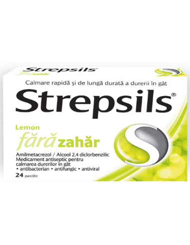 Strepsils lemon f.zahar x 24past, Reckitt...