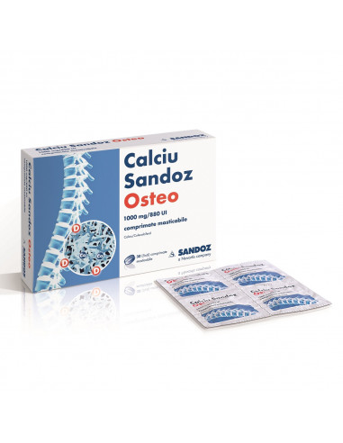 Calciu Sandoz Osteo x 30 cpr masticabile,...