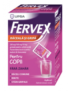 Fervex pentru copii x 8 plicuri fara zahar, Bristol-Myers