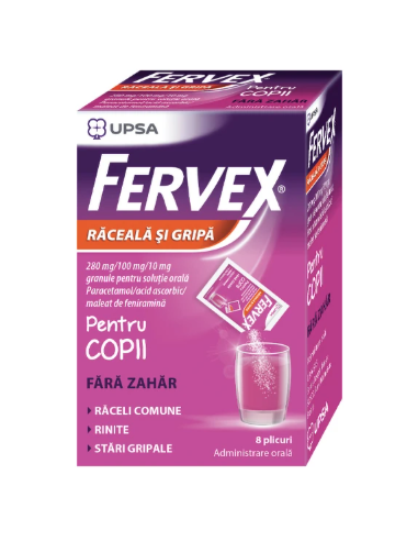 Fervex pentru copii x 8 plicuri fara zahar,...