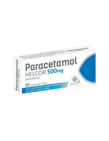 Paracetamol 500mg x 20 cp, Helcor Pharma