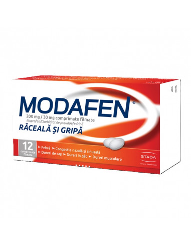 Modafen 200mg/30mg x 12cp.film ., Stada M&D