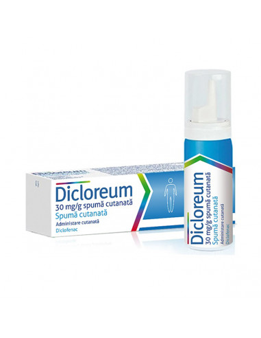 Dicloreum spuma cutan x 47,5g, Alfasigma S.P.A....