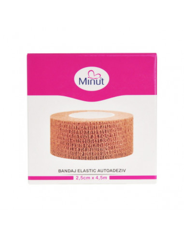 Bandaj elastic autoadeziv 2,5 cm × 4,5 m – Minut