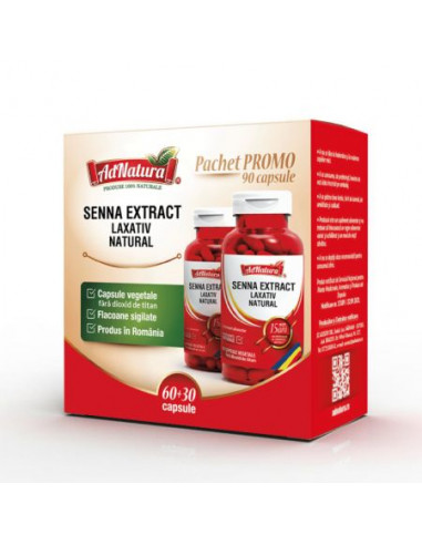 Senna Extract – Pachet 60 + 30 capsule – AD NATURA
