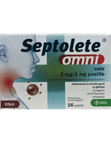 Septolete Omni Cola 3 mg/1 mg x 16 pastile