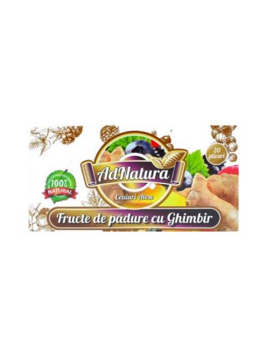 Ceai Fructe de Pădure cu Ghimbir 20 plicuri –...