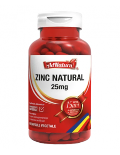 Zinc natural 25 mg x 60 capsule – AdNatura