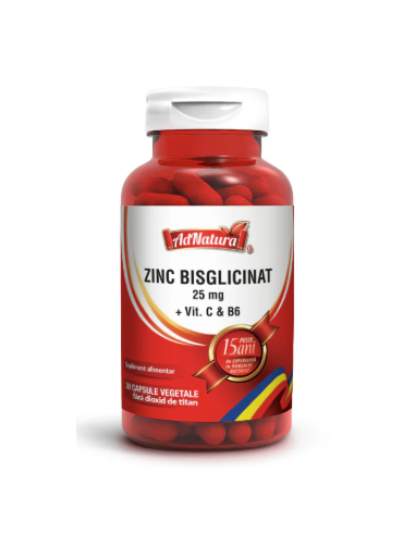 Zinc bisglicinat 25 mg + Vitamina C & B6 x 30...