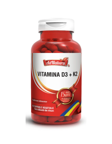 Vitamina D3 + K2 x 60 capsule – AdNatura