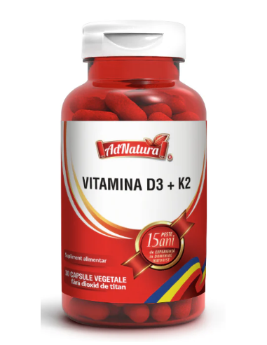 Vitamina D3 + K2 x 30 capsule – AdNatura