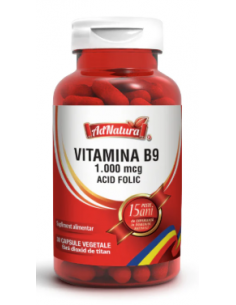 Vitamina B9 1.000 mcg (acid folic) x 30 capsule – AdNatura