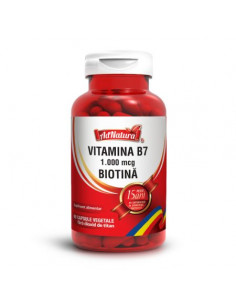 Vitamina B7 1.000 mcg (biotină) x 60 capsule – AdNatura