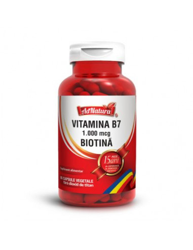 Vitamina B7 1.000 mcg (biotină) x 60 capsule –...