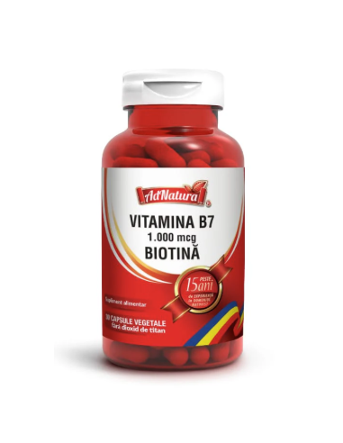 Vitamina B7 1.000 mcg (biotină) x 30 capsule –...