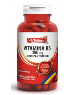 Vitamina B5 250 mg (acid pantotenic) x 30 capsule – AdNatura