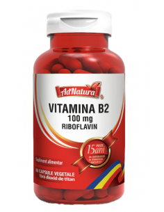 Vitamina B2 100 mg (riboflavină) x 60 capsule – AdNatura
