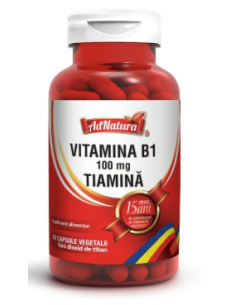 Vitamina B1 100 mg (tiamină) x 30 capsule – AdNatura