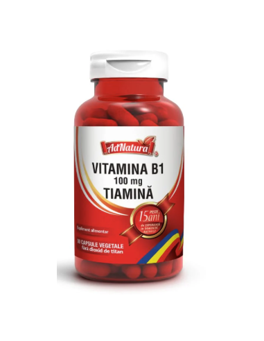 Vitamina B1 100 mg (tiamină) x 30 capsule –...