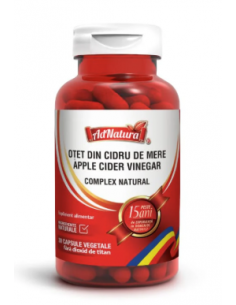 Oțet din Cidru de Mere Complex Natural, 30 capsule AdNatura