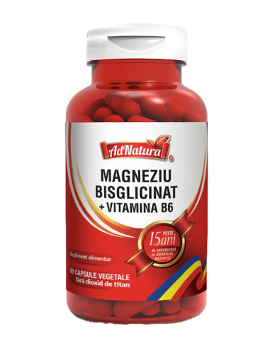 Magneziu Bisglicinat + B6, 60 capsule AdNatura