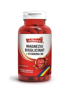 Magneziu Bisglicinat + B6, 30 capsule AdNatura