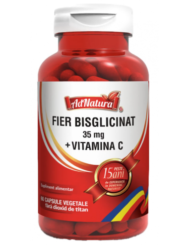 Fier 35mg + Vitamina C x 60 capsule AdNatura