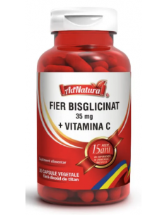 Fier 35mg + Vitamina C x 30 capsule AdNatura